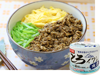 いわしそぼろの三色丼